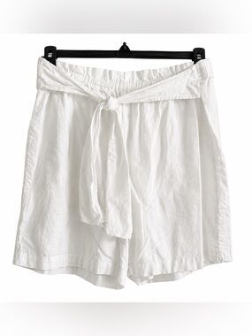 🤍 Land ‘n Sea White Linen Blend Tie Waist Shorts Size Large